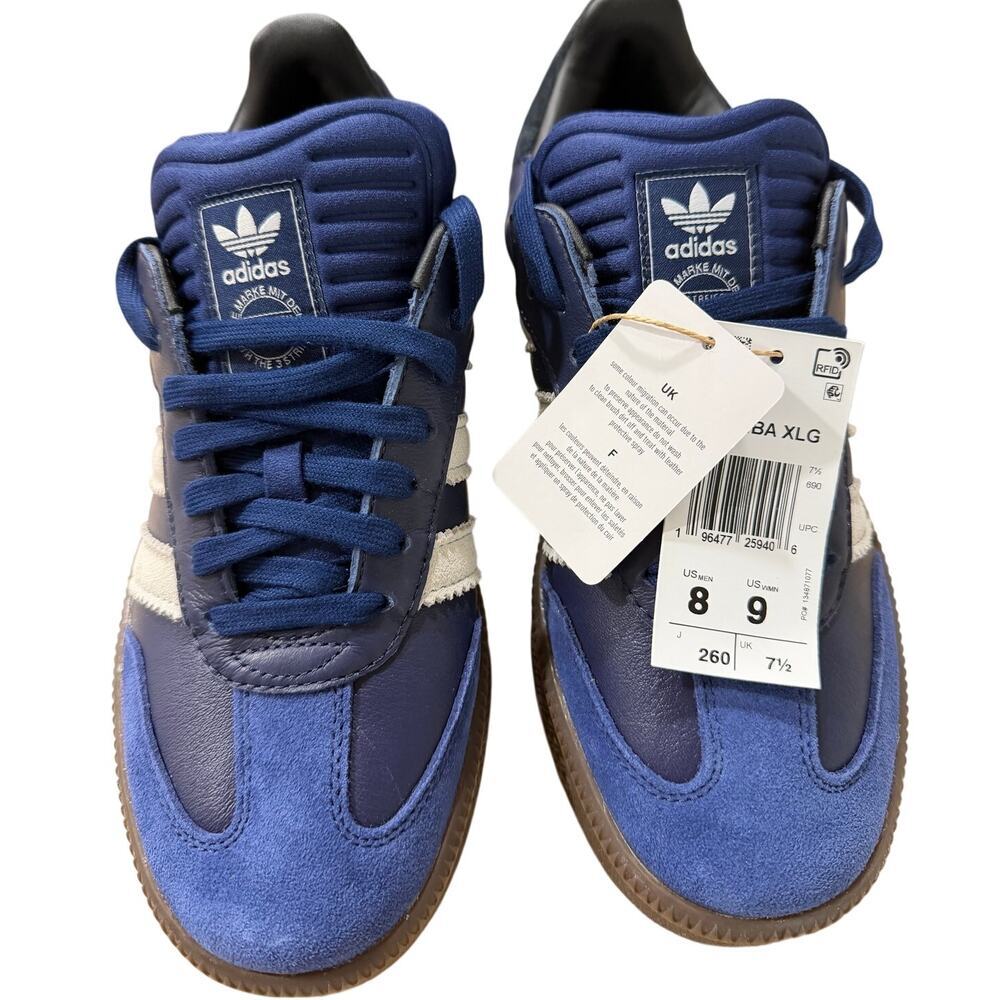 NEW Adidas Samba XLG Unisex Dark Blue Pure White/Gum Shoes (8 Men) (9 Women) - Picture 12 of 13